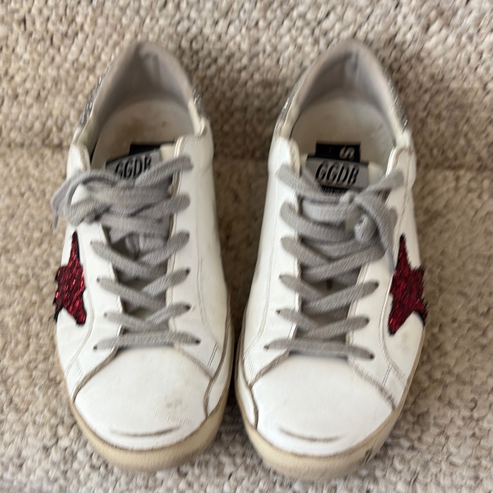 Golden Goose White Red Star Casual Sneakers